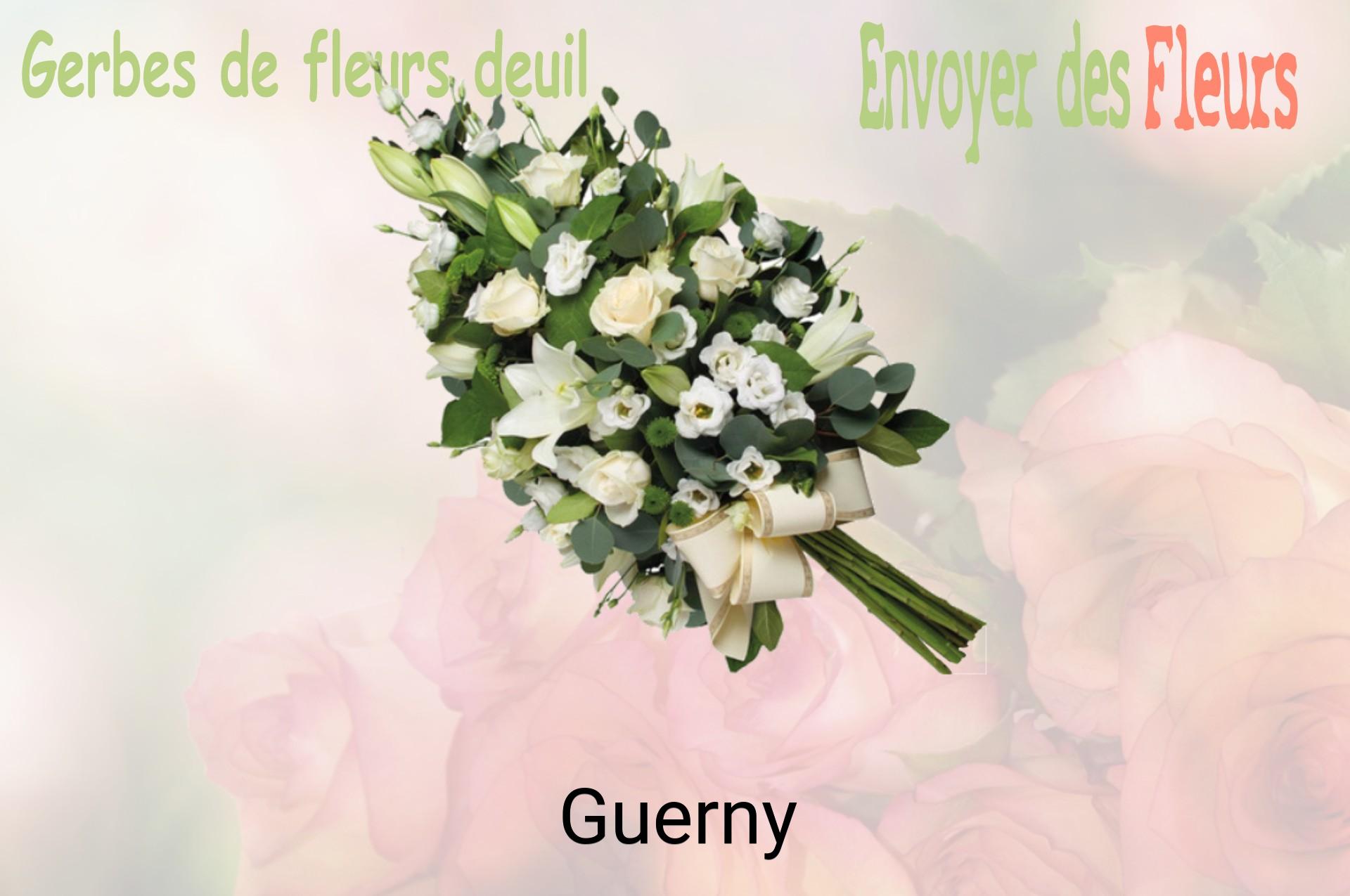Gerbe de fleurs de deuil livrée à Guerny
